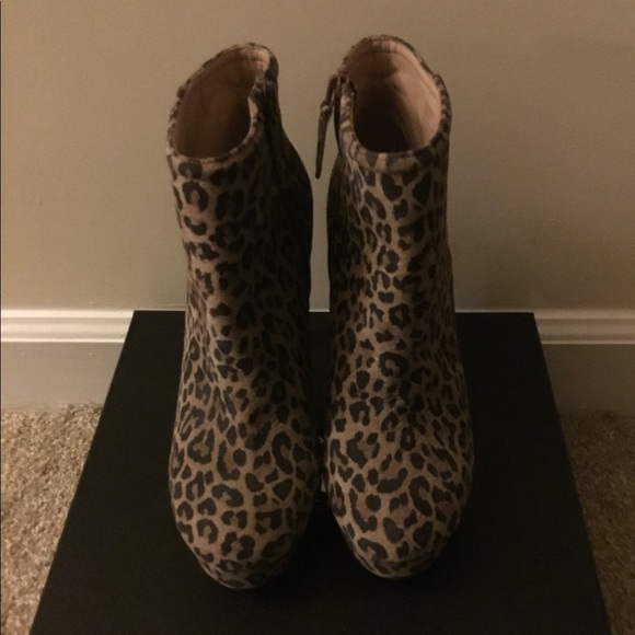 Sole Society Lyssa Leopard Platform Booties - Picture 3 of 6